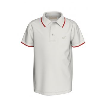 Tricou polo cu detaliu logo brodat