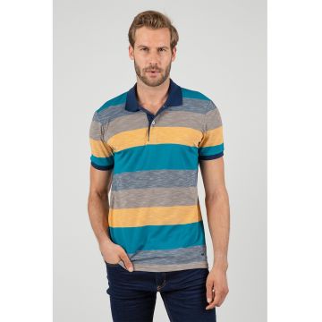 Tricou polo cu dungi