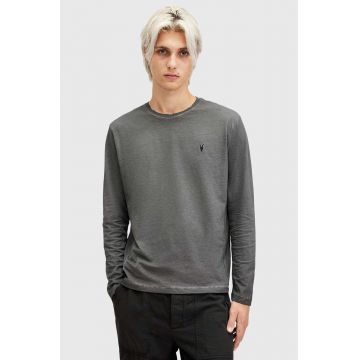 AllSaints longsleeve din bumbac CASA LS CREW culoarea negru, neted, M011JB