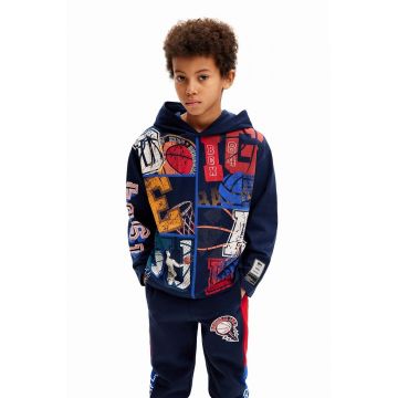 Desigual longsleeve din bumbac pentru copii MICKEY MOUSE culoarea negru, modelator, 24WBTK11