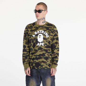 Tricou A BATHING APE 1St Camo College Long Sleeve Tee Green