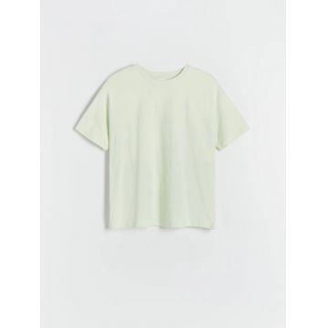 Tricou basic, cu maneca scurta, verde, dama, Reserved