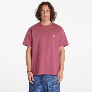 Tricou Carhartt WIP Short Sleeve Chase T-Shirt UNISEX Dusty Fuchsia/ Gold