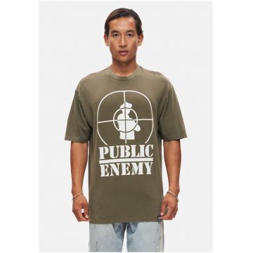 Tricou cu imprimeu contrastant Public Enemy