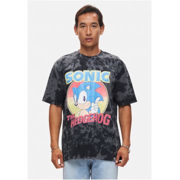 Tricou cu imprimeu tie-dye Sonic The Hedgehog