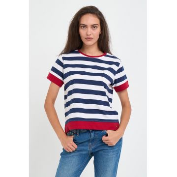 Tricou de bumbac cu dungi