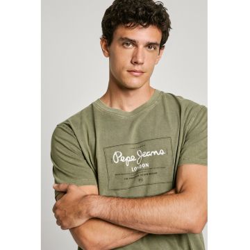 Tricou din bumbac cu imprimeu logo Simon