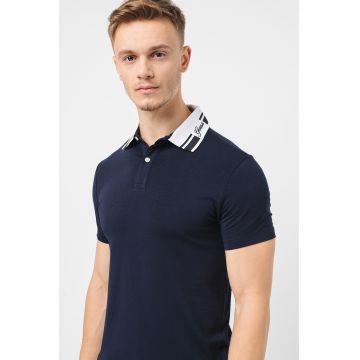 Tricou polo cu guler contrastant