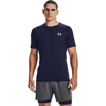 Tricou Under Armour Hg Armour Fitted SS Midnight Navy/ White