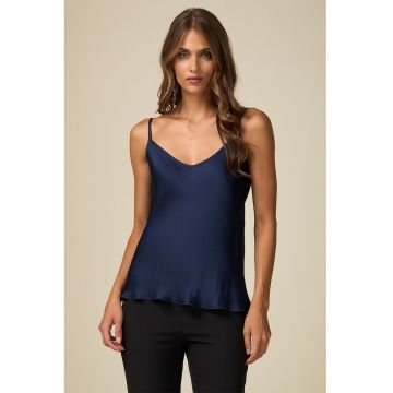 Top de satin cu bretele ajustabile