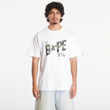 Tricou A BATHING APE 1St Camo Bape Sta Short Sleeve Tee White/ Green