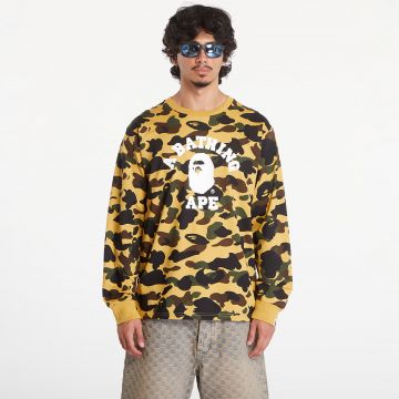 Tricou A BATHING APE 1St Camo College Long Sleeve Tee Yellow