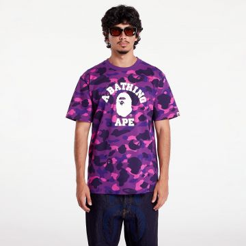 Tricou A BATHING APE Color Camo College Tee Purple