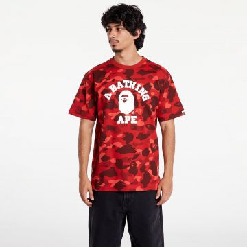 Tricou A BATHING APE Color Camo College Tee Red