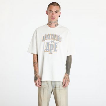 Tricou A BATHING APE Crack Print Pattern Logo Relaxed Fit Tee White