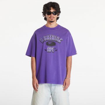 Tricou A BATHING APE Garment Dye Rhinestone Logo Relaxed Fit Short Sleeve Tee Purple