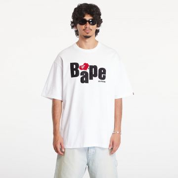 Tricou A BATHING APE Heart Ape Head Relaxed Fit Short Sleeve Tee White