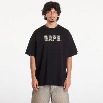 Tricou A BATHING APE Rhinestone Logo Relaxed Fit Short Sleeve Tee Black