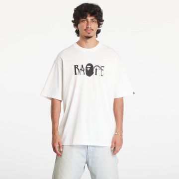 Tricou A BATHING APE Screen Print Logo Relaxed Fit Short Sleeve Tee Ivory