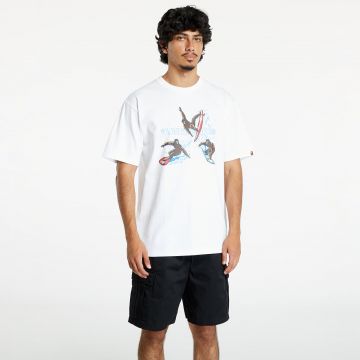 Tricou A BATHING APE Surfing Apes Tee White