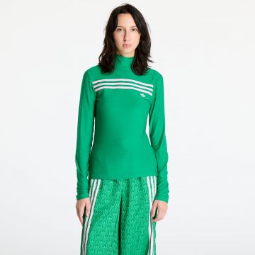 Tricou adidas Longsleeve 3-Stripe Tee Green