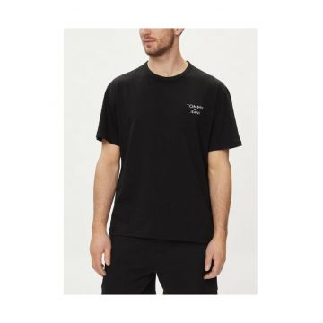 Tricou barbati cu decolteu la baza gatului si croiala Regular Fit - DM0DM18872 - Negru