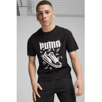 Tricou de bumbac cu decolteu la baza gatului