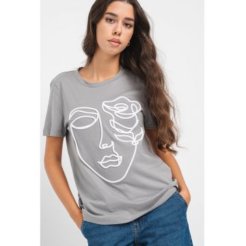 Tricou de bumbac organic cu broderie