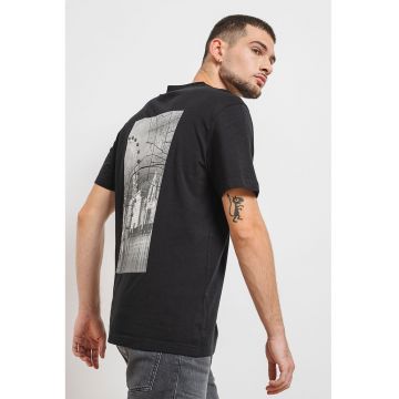 Tricou din amestec de lyocell cu imprimeu