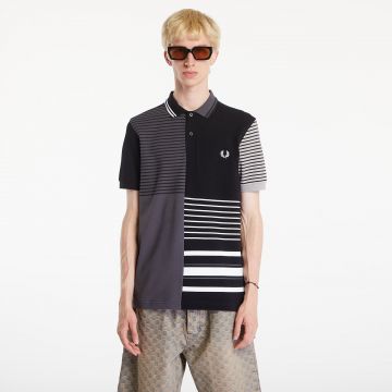 Tricou FRED PERRY Beams Striped Panel Fp Polo T-Shirt Black