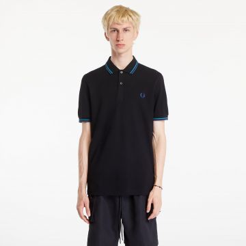 Tricou FRED PERRY The Twin Tipped Polo T-Shirt Black/ Cybl/ Midnight Blue