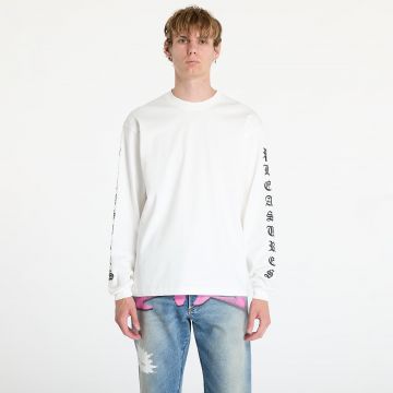 Tricou PLEASURES Oe Heavyweight Long Sleeve Tee White