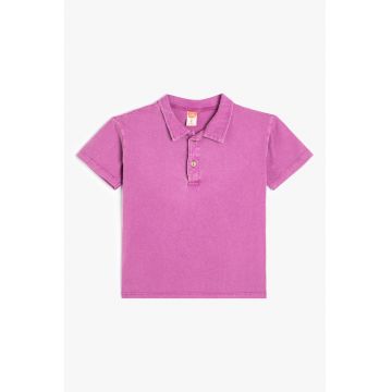 Tricou polo cu aspect decolorat