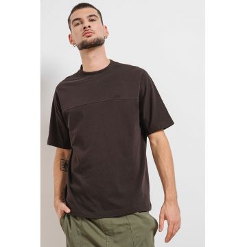 Tricou relaxed fit cu decolteu la baza gatului