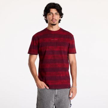 Tricou Tommy Jeans Regular Classic Overdyed Tee Deep Rouge/ Heritage Pink Stripe