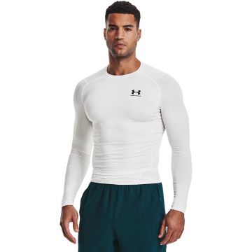 Tricou Under Armour Hg Armour Comp LS White/ Black