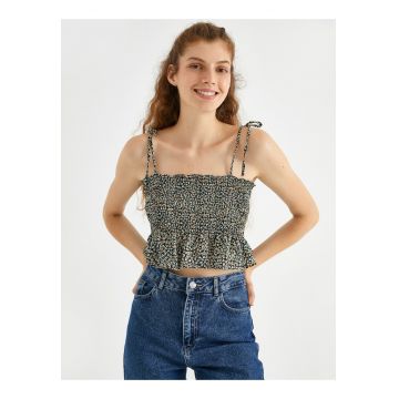 Top crop cu imprimeu floral