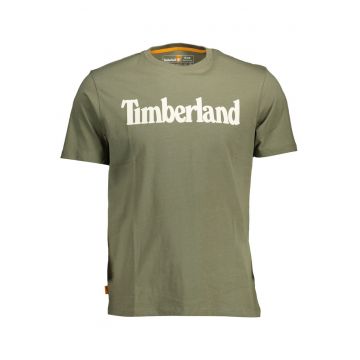 Tricou barbati cu imprimeu cu logo din bumbac - Verde