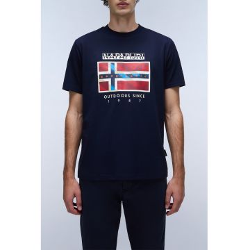 Tricou cu model logo si grafic - cu decolteu la baza gatului