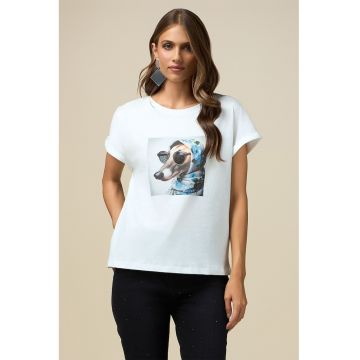 Tricou de bumbac cu imprimeu foto