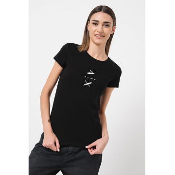 Tricou de bumbac cu logo