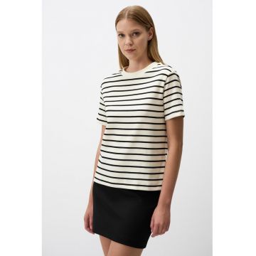 Tricou de bumbac cu model in dungi