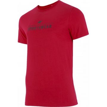 Tricou barbati - Bumbac - Rosu/Negru