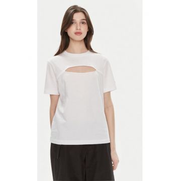 Tricou dama - 91582 - Bumbac - Alb