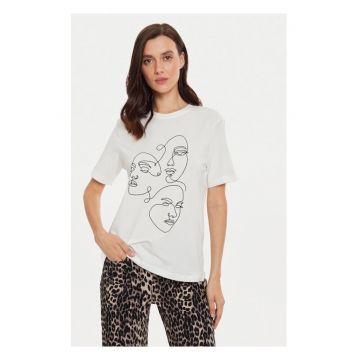 Tricou dama - 436673 - Alb - Bumbac