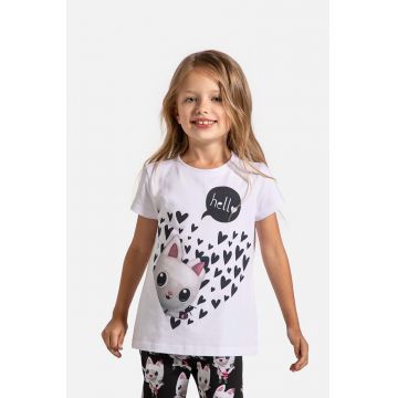 Coccodrillo tricou copii culoarea alb, LICENCE GIRL DISNEY