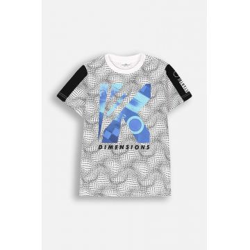 Coccodrillo tricou de bumbac pentru copii culoarea gri, cu imprimeu, DIGITAL BOY JUNIOR