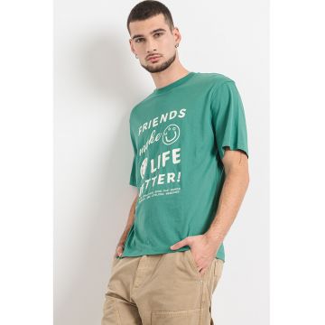 Tricou de bumbac cu imprimeu text