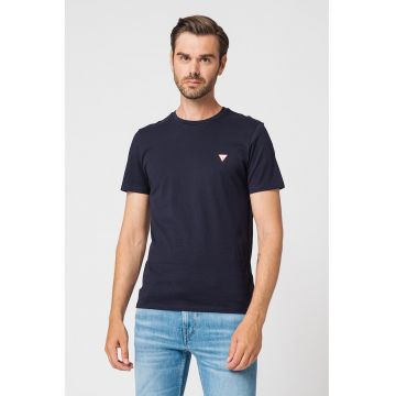 Tricou slim fit de bumbac organic cu logo discret