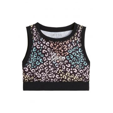 Top crop cu animal print